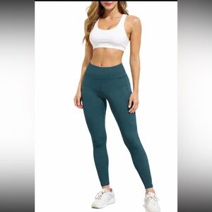 Spyder High Waisted Leggings. Women’s Sz-S  Dark Teal Green | Tummy Control